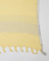 Yellow Linen Kurta Set with French Knot & Pearl Embroidery