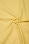 Yellow Linen Kurta Set with French Knot & Pearl Embroidery