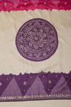 Dark Purple Bandhej Tussar Kurta Set with Gota & Pearl Work