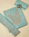 Sea Green Art Dupion Kurta Set with Gota Butti Work
