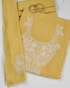 Yellow Chanderi Kurta Set with Dori & Pearl Work