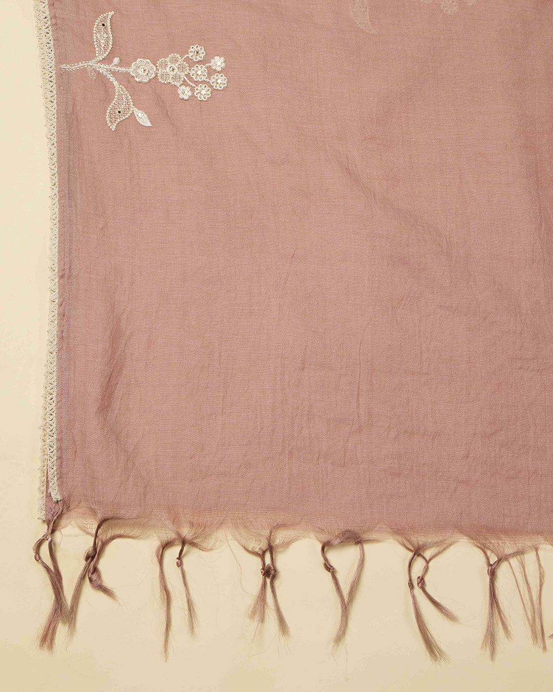 Brown Chanderi Kurta Set with Thread & Gota Embroidery