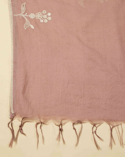 Brown Chanderi Kurta Set with Thread & Gota Embroidery