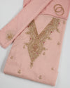 Peach Fine Chanderi Kurta Set with Zardozi & Sequins Work