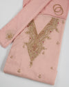 Peach Fine Chanderi Kurta Set with Zardozi & Sequins Work