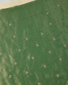 Metallic Green Tissue Jacquard Kurta Set with Zardozi & Pearl Work