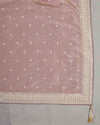 Onion Pink Tissue Kurta Set with Sequin & Jaal Embroidery