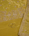 Dusty Yellow Tissue Kurta Set with Zardozi & Cut-Dana Work