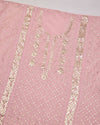 Onion Pink Chanderi Kurta Set with Zari & Thread Embroidery
