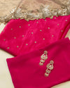 Rani Pink Silk Organza Kurta Set with Sequin Embroidery