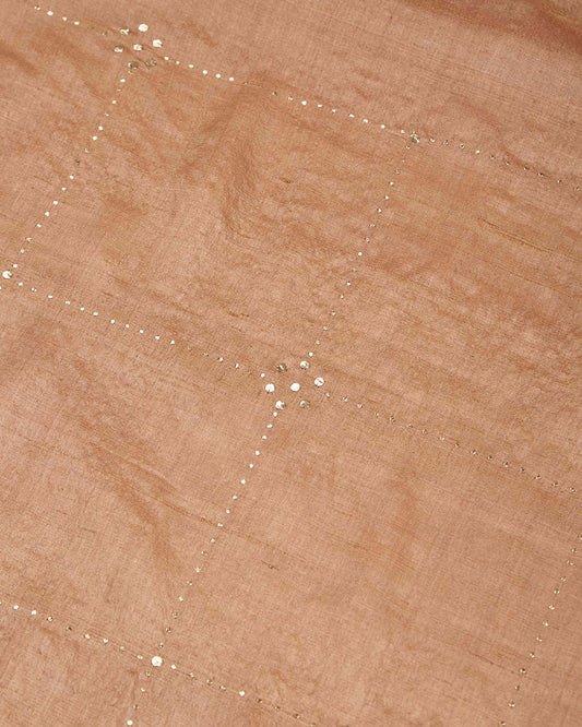 Brown Tussar Silk Kurta Set with Badla Work & Kalamkari Dupatta