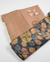 Brown Tussar Silk Kurta Set with Badla Work & Kalamkari Dupatta