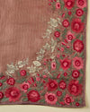 Brown Silk Organza Kurta Set with Resham & Zari Embroidery