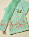 Pista Green Leheriya Crepe Kurta Set with Digital Print & Gota
