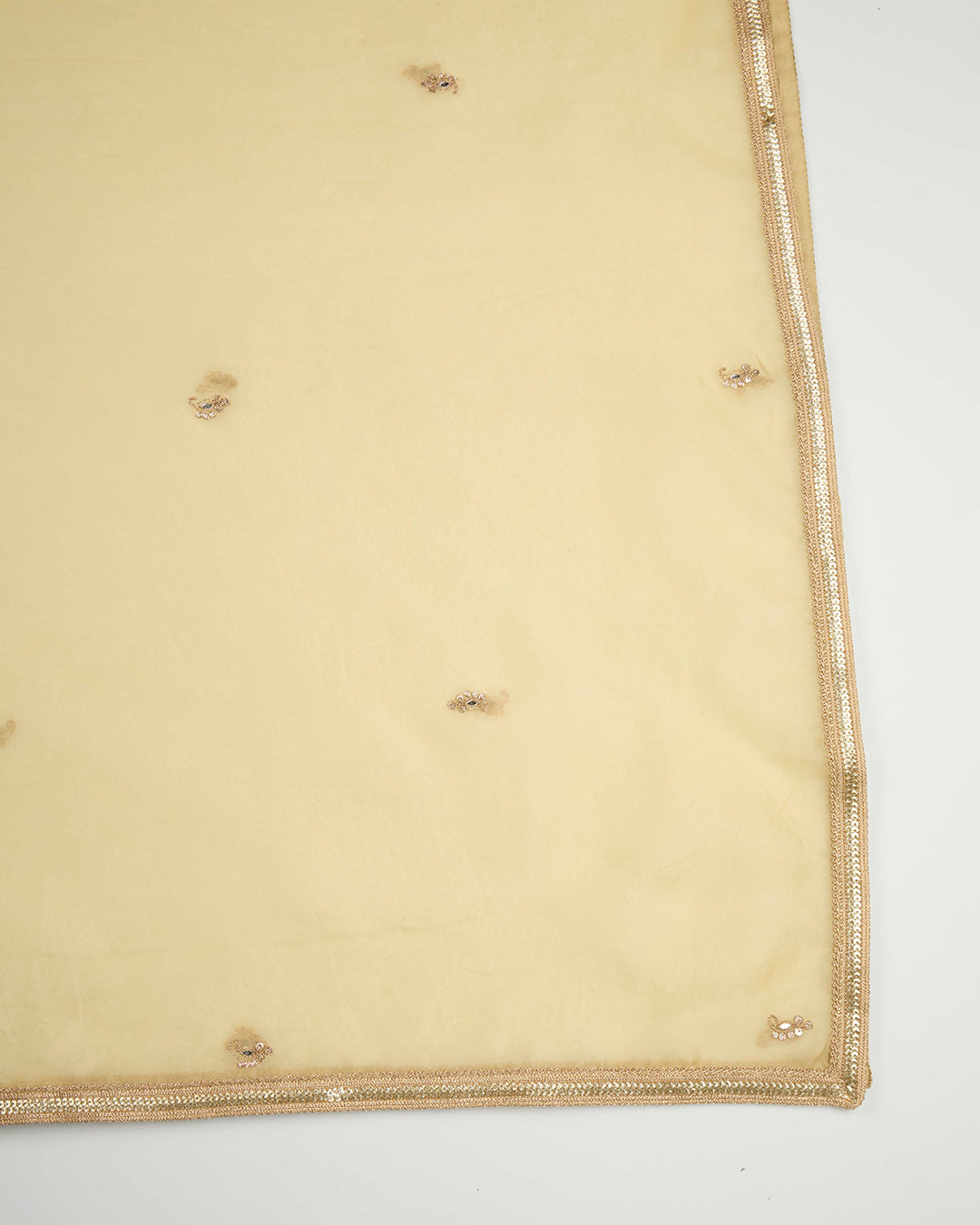 Pale Yellow Silk Organza Kurta Set with Dori & Zardozi Work