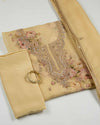 Pale Yellow Silk Organza Kurta Set with Dori & Zardozi Work