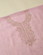 Pink Chanderi Kurta Set with Sequin, Cutdana & Pearl Work
