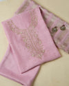 Pink Chanderi Kurta Set with Sequin, Cutdana & Pearl Work