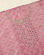 Lilac Tissue Kota Kurta Set with Zardozi & Resham Work