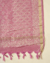 Lilac Tissue Kota Kurta Set with Zardozi & Resham Work