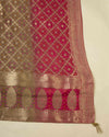 Brown Art Dupion Kurta Set with Zardozi & Gota Embroidery