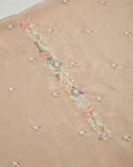 Dusty Peach Tissue Kurta Set with Zari & Resham Embroidery
