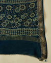 Indigo Maheshwari Ajrak Kurta Set with Dori & Pearl Work