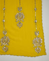 Bright Yellow Art Dupion Kurta Set with Aabla & Gota Work
