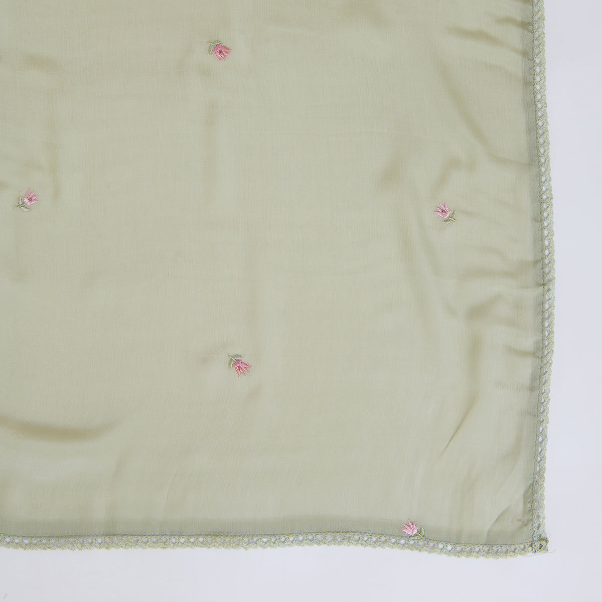Dusty Green Viscose Crepe Thread Embroidered Kurta