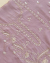 Dusty Mauve Viscose Crepe Kurta Set with Cutdana & Sequin Work