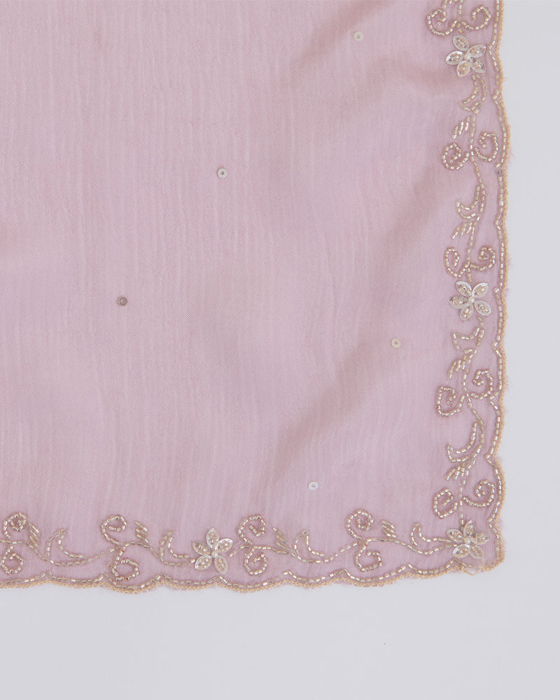 Dusty Mauve Viscose Crepe Kurta Set with Cutdana & Sequin Work