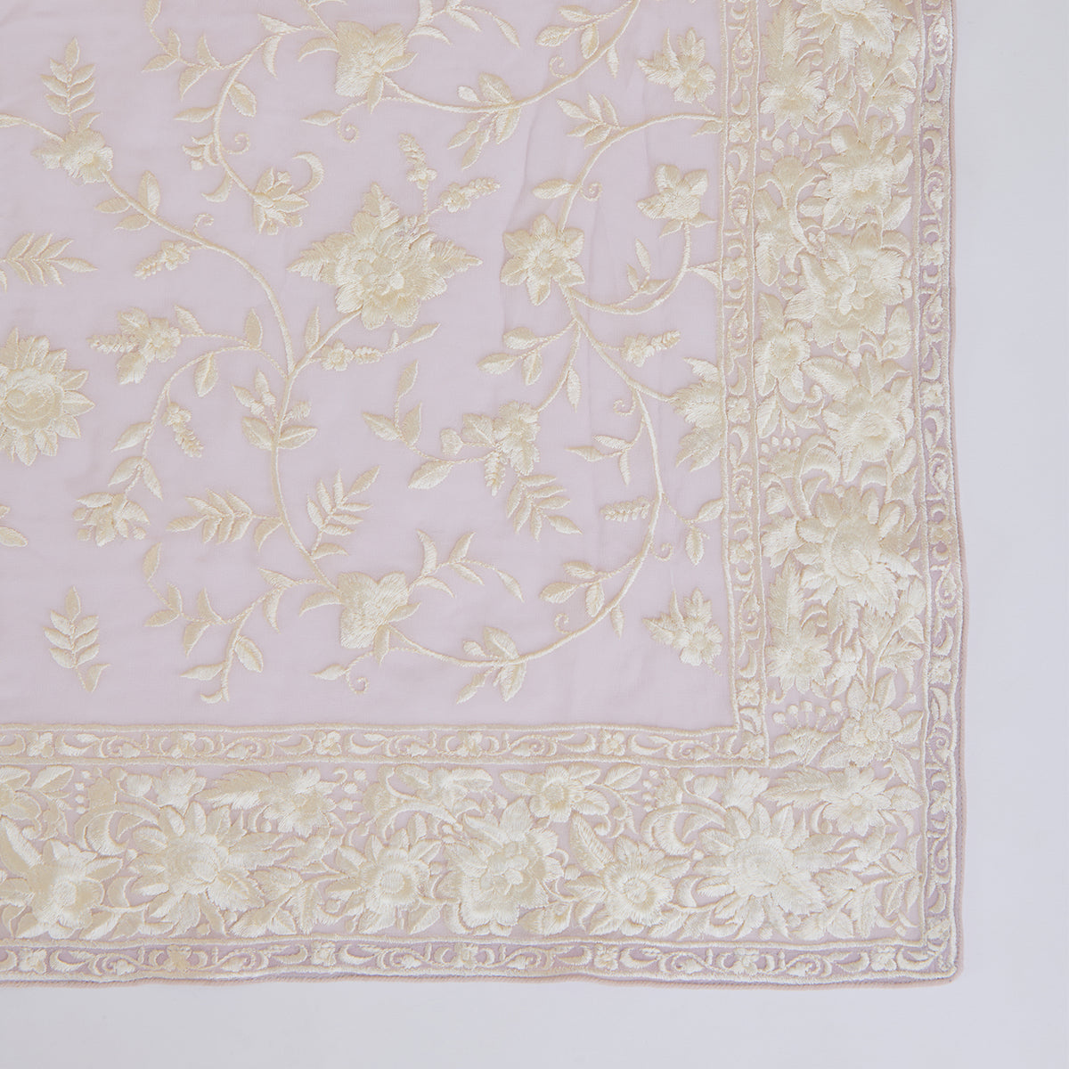 Lilac Viscose Crepe Parsi Jaal Embroidered Kurta with Dupatta