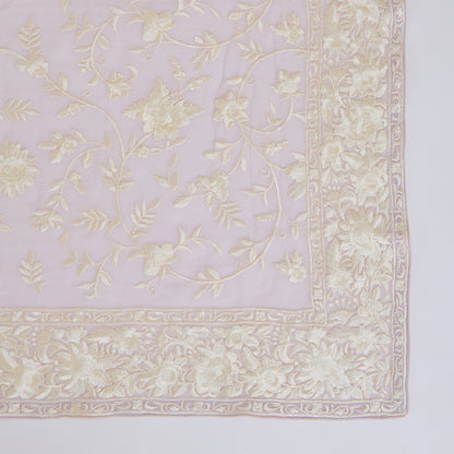 Lilac Viscose Crepe Parsi Jaal Embroidered Kurta with Dupatta