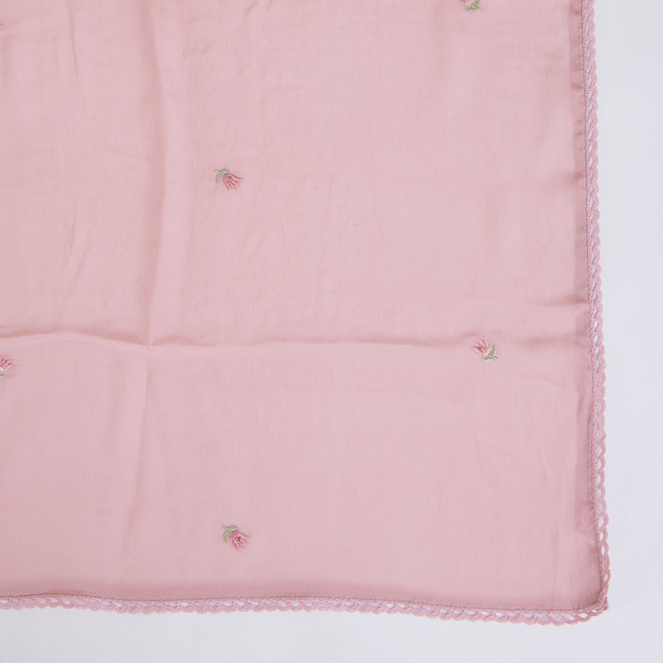 Onion Pink Viscose Crepe Thread Embroidered Buti Kurta