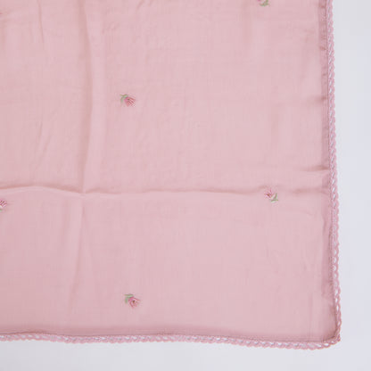 Onion Pink Viscose Crepe Thread Embroidered Buti Kurta