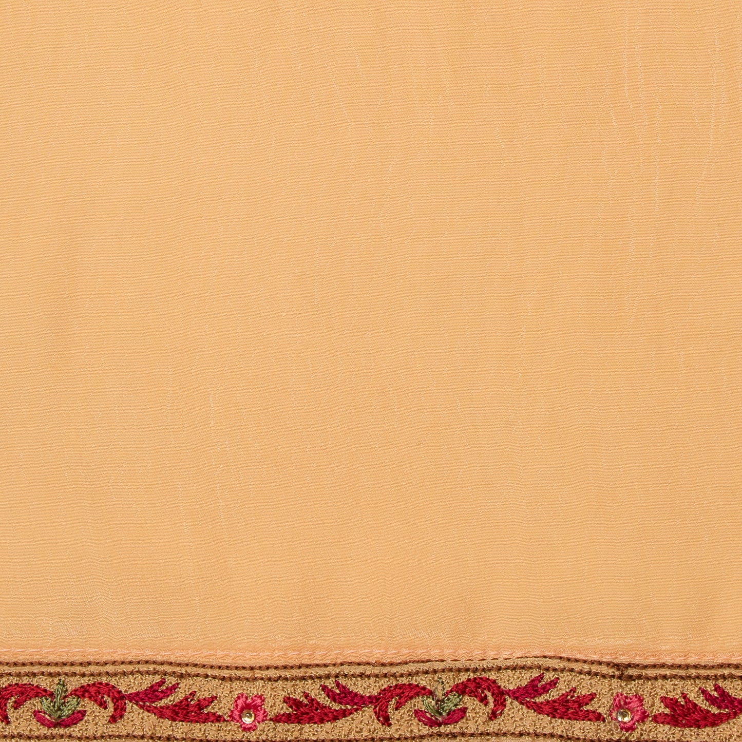 Peach Viscose Crepe Kurta Set with Kashmiri & Stone Embroidery