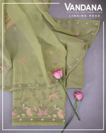 Pista Green Viscose Georgette Kurta Suit with Resham & Cut-Dana Embroidery