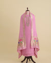 Rose Pink Organza Kurta with Zardozi & Sequin Embroidery and Organza Dupatta