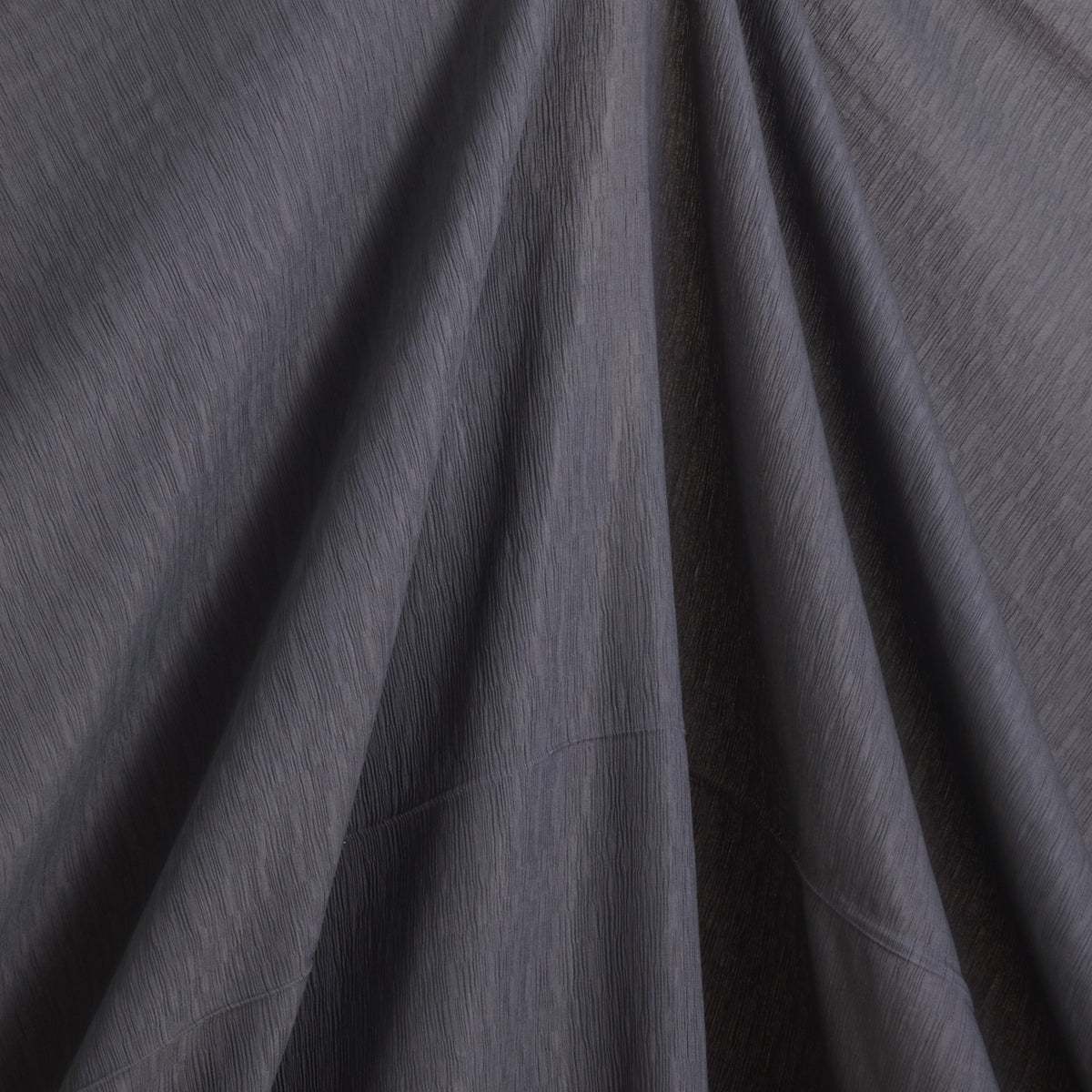 Grey Wrinkled Shimmer Viscose Fabric