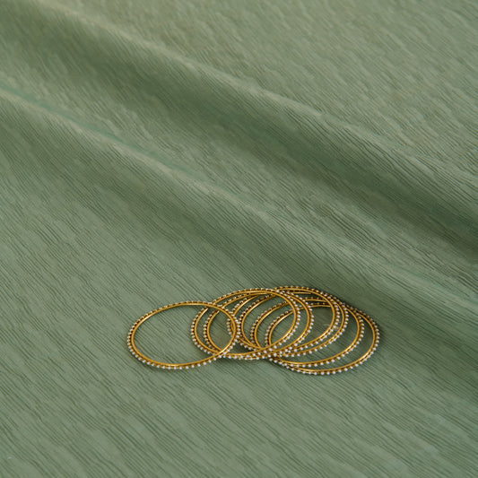 Sea Green Wrinkled Shimmer Viscose Fabric