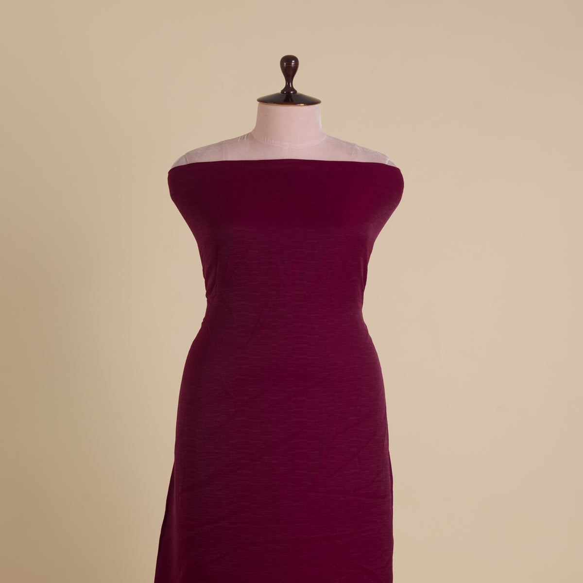 Wine Wrinkled Shimmer Viscose Fabric