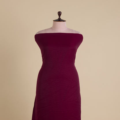 Wine Wrinkled Shimmer Viscose Fabric