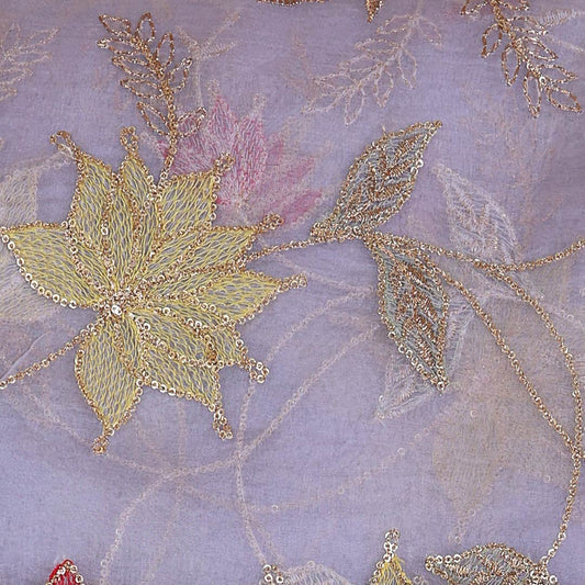 Beige Silk Organza Fabric