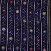 Dark Blue Nokia Silk with Kantha Stitch Embroidery