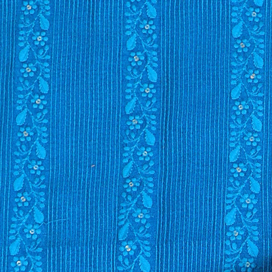 Deep Blue Slub Silk Fabric