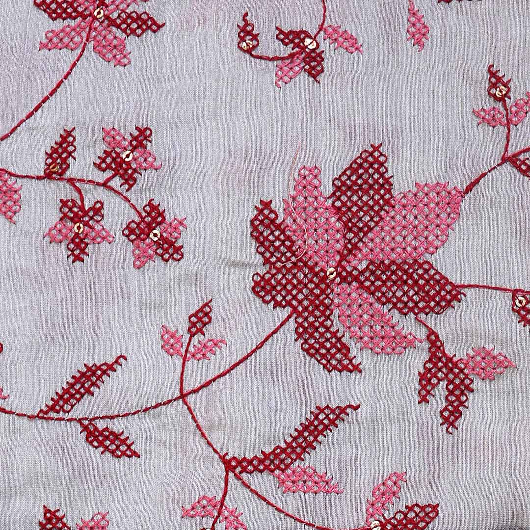 Light Grey Spun Tussar Fabric