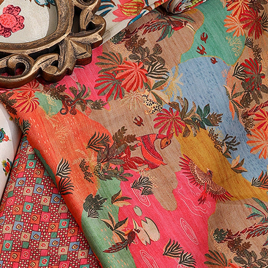 Modal Satin Abstract Geometric Printed