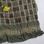 Olive Green Gaji Silk Gharchola Bandhej With Ajrakh Print Dupatta