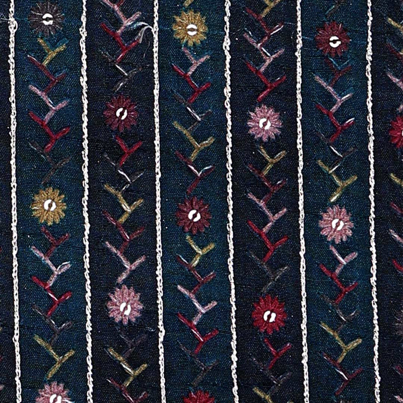 Peacock Green Nokia Silk with Kantha Stitch Embroidery