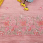 Light Pink Malai Chanderi Daman Embroidery